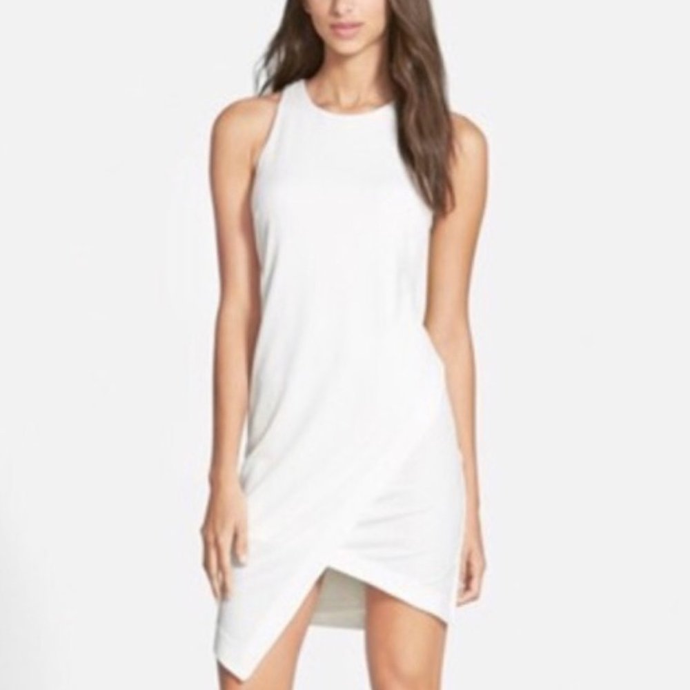 White Asymmetrical Sleeveless Dress